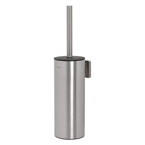 Tiger Dock Toilettenbürste zur Wandmontage, WC-Bürste aus gebürstetem Edelstahl, hygienisch dank herausnehmbaren Einsatz und Deckel, B x H x T: 8,9 x 38,2 x 11 cm