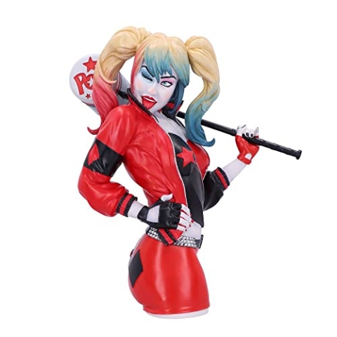 Nemesis Now Offizielles Lizenzprodukt Harley Quinn-Büste, Rot, 30 cm