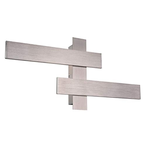 Trio Leuchten LED Wandleuchte Belfast 275510207, Metall Nickel matt, inkl. 2x 10.5 Watt LED, Switch Dimmer