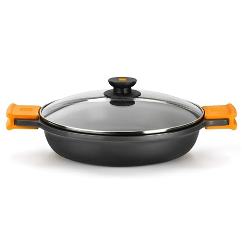 BRA Kochtopf, flach, aluguss, Schwarz, 36 cm, 2
