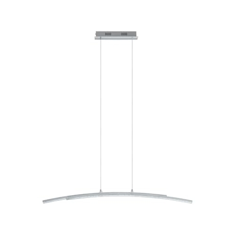 EGLO LED Pendelleuchte Pertini, 2 flammige Hängelampe, Hängeleuchte aus Stahl, Aluminium und Kunststoff, Esstischlampe, Wohnzimmerlampe hängend in Chrom, Transparent