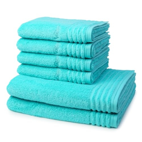 Vossen - Vienna Style Supersoft - 4 X Handtuch 2 X Duschtuch - Im Set - Baumwolle - extrem flauschig (6er Set Light Azure)