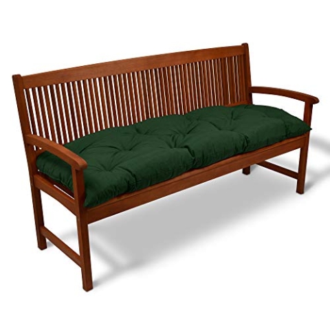 Beautissu Bankauflage Flair BK - Sitzkissen für Gartenbank - Polster Auflage Outdoor - Bankpolster Auflage für Sitzbank & Hollywoodschaukel - ca. 180x50x10 cm - Dunkelgrün