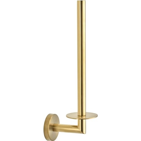 Saqu Nemo Toilettenpapier Aufbewahrung | Gold | Klopapier Ersatzrollenhalter Toilet aus Messing | Toilettenpapier Ersatzrollenhalter für Wandmontage | mit Befestigungsmaterial