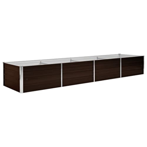 vidaXL Hochbeet Blumenkasten Pflanzkasten Pflanzkübel Blumenkübel Pflanztopf Blumentopf Gemüsebeet Pflanzbeet Braun 320x80x45cm Verzinkter Stahl