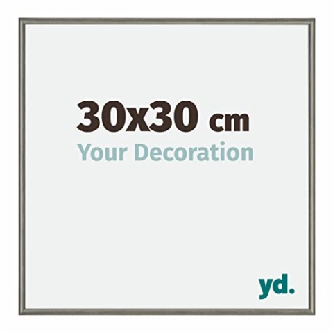 yd. Your Decoration - Bilderrahmen 30x30 cm - Mercury Struktur - Bilderrahmen aus Aluminium mit Acrylglas - Antireflex - 30x30 Rahmen - New York