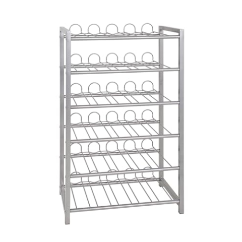 HAKU Möbel Flaschenregal alu, Metall - Maße: B 54 cm x H 90 cm x T 31 cm, Style: Modern