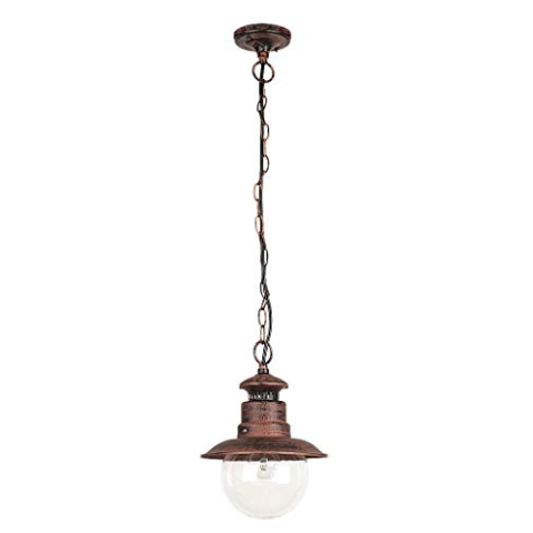 RABALUX 8164 A++ to E, Außenpendelleuchte Odessa, Metall, E27, Antik Braun, 21.5 x 21.5 x 90 cm
