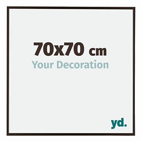 Your Decoration - Bilderrahmen 70x70 cm - Antrazit - Bilderrahmen aus Kunststoff mit Acrylglas - Antireflex - 70x70 Rahmen - Evry