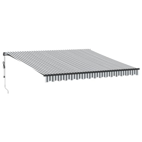 vidaXL Gelenkarmmarkise, Markise Ausziehbar Automatisch, Sonnenmarkise für Terrasse Balkon, Sonnenschutz Balkonmarkise Terrassenmarkise, Anthrazit Weiß 400x300cm