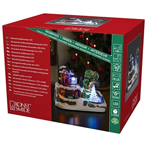 Konstsmide LED-Deko Bahnhof mit 8 Liedern Rgb, 3446-000EE, Weiß Lackiert