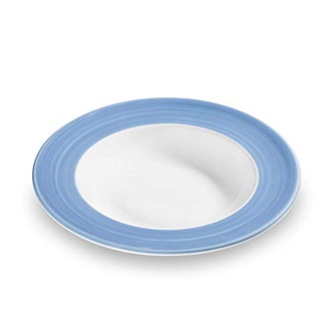 GMUNDNER KERAMIK Suppenteller Gourmet Durchmesser : 24 cm Variation Blau Geschirr, handgemacht in Österreich
