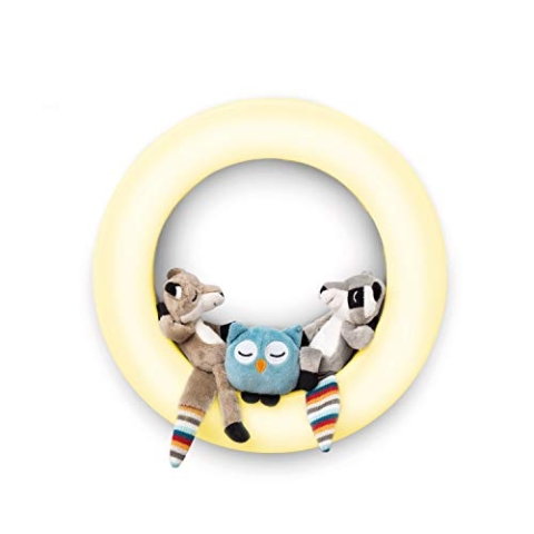 ZAZU Fay Rex and Otis Nachtlicht – Wiederaufladbares Wand-Baby-Nachtlicht mit Plüschtieren | Mehrfarbige LED-Wandlampe für Kinder mit Bewegungsmelder | Wiederaufladbar | Automatische Abschaltung