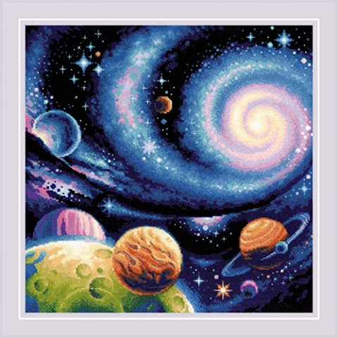 RIOLIS Counted Cross Stitch Kit 15.75"X15.75"-Other Worlds (14 Count)