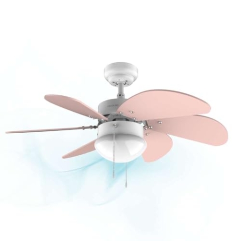 Cecotec Deckenventilator EnergySilence 3600 Vision Nude, 50 W, Durchmesser 91 x 37 cm, Lampe, 3 Geschwindigkeiten, 6 Umkehrbare Klingen, Sommer-/Winterfunktion, Zugkette, Weiß/Hautfarben