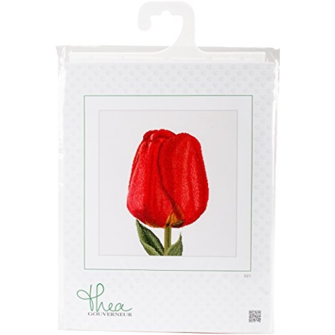 Thea Gouverneur TG521A Cross Stitch Kit 13.25"X14"-Darwin Hybrid Tulip On Aida (16 Count)