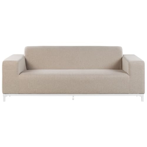 Beliani Trendy Sofa Polsterbezug beige weißes Gestell Indoor&Outdoor Rovigo