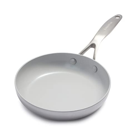 GreenPan Venice Pro Tri-Ply 20cm Bratpfanne, Gesundes Antihaft-Kochgeschirr aus Edelstahl, PFAS-frei, Mehrschichtig, Induktion, Spülmaschinenfest, Backofenfest, Silber