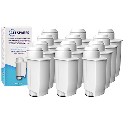 AllSpares Wasserfilter (x12) geeignet für Philips/Saeco Kaffeemaschinen Ersatzfilter für BRITA Intenza+ und Philips/Saeco CA6702