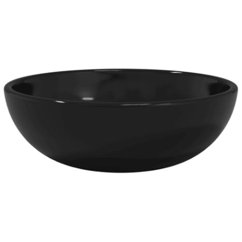 vidaXL Waschbecken, Becken für Badezimmer Waschraum Nasszelle, Aufsatzwaschbecken über der Theke, Waschschale Waschtisch, Hartglas Schwarz