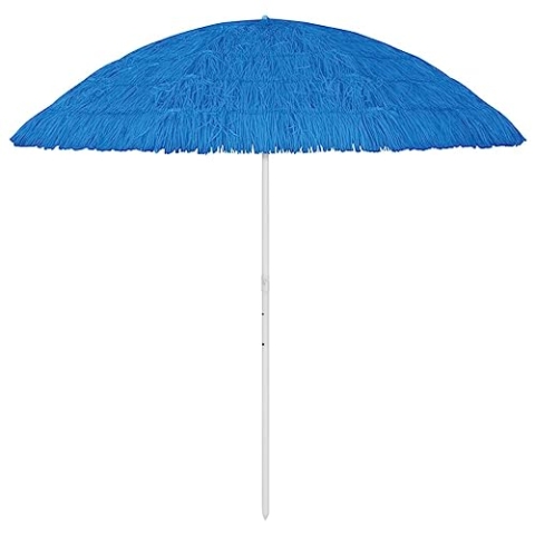 vidaXL Hawaii Sonnenschirm Strandschirm Balkonschirm Tiki-Schirm Sonnenschutz Strand Schirm UV- und witterungsbeständig Kippbar Blau 300cm