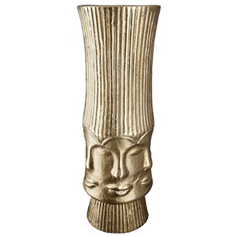 GILDE Vase Blumenvase aus Aluminium - Deko Wohnzimmer Geschenk für Frauen Geburtstag Muttertag - Farbe: Gold Höhe 35 cm