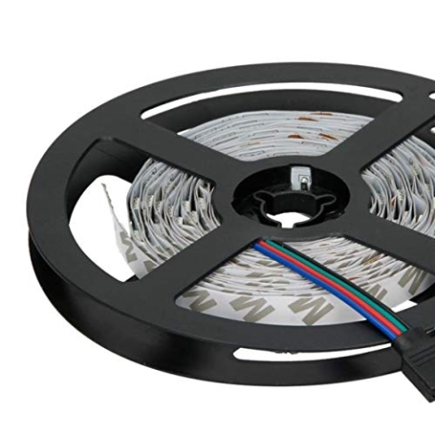 ECD Germany LED Strip Streifen SMD 5050 RGB 30m - 60 LEDs/m - 720 lm/m - Farbwechsel - Selbstklebend - LED Stripe Leiste Lichterkette Lichtleiste Lichtband Band Beleuchtung