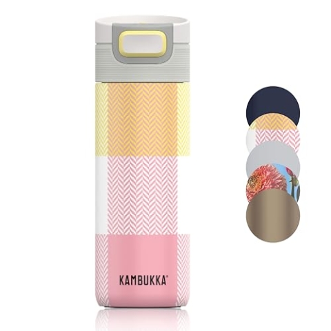 Kambukka Thermobecher 500ml - Kaffeebecher to go aus Edelstahl - Auslaufsicher & dicht - Isolierbecher, Travel & Coffee mug - hält 9h heiß/ 18h kalt - Modell ETNA DAYDREAM MADRAS