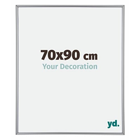 yd. Your Decoration - Bilderrahmen 70x90 cm - Silber Hochglanz - Bilderrahmen aus Kunststoff mit Acrylglas - Antireflex - Rahmen 70x90 cm - Annecy