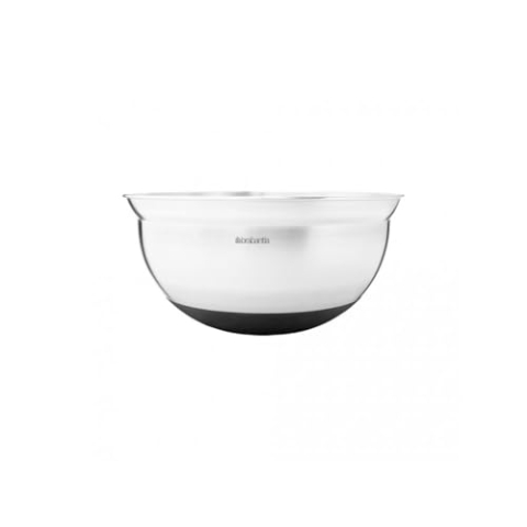 Brabantia 363863 Rührschüssel, Edelstahl mit hitzebeständigem Silikonboden 3.0 Liter