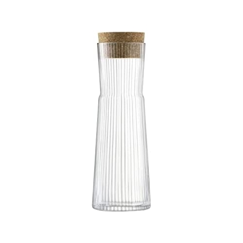 LSA Gio Line Karrafe & Korkstopfen, Glas, Clear, 1.35L Klar