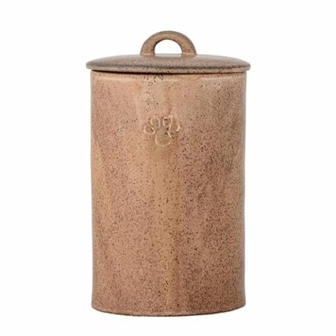 Bloomingville Buddy Gefäß mit Deckel in der Farbe Braun aus Steingut, Volumen: 1,5L, 22x12,5 cm, 82057770