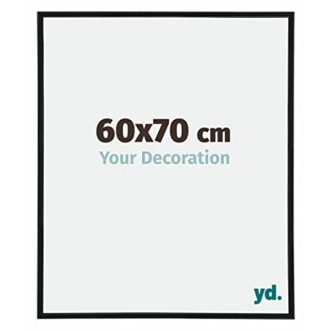 yd. Your Decoration - Bilderrahmen 60x70 cm - Schwarz Matt - Bilderrahmen aus Kunststoff mit Acrylglas - Antireflex - Rahmen 60x70 cm - Annecy