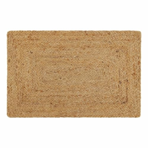 Loberon Badematte Busselton, Aufwendig Handgeflochten, Zeitloses Design, Natürlicher Look, Badtextilien, Badvorleger, Badeteppich, Jute, braun