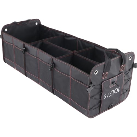 SIXTOL CAR COMPACT 19 PRO Kofferraum-Organizer, 19 Fächer, faltbar, Kofferraumtasche, Zusammenklappbarer Auto Organizer Kofferraum mit Fächern