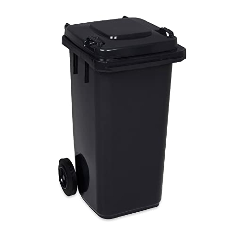 JESTIC Mülltonne Abfalltonne Reststofftonne 120L laufruhige Vollgummi-Räder NEU (Graphite)