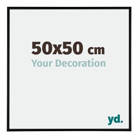 yd. Your Decoration - Bilderrahmen 50x50 cm - Schwarz Matt - Bilderrahmen aus Aluminium mit Acrylglas - Antireflex - 50x50 Rahmen - Austin