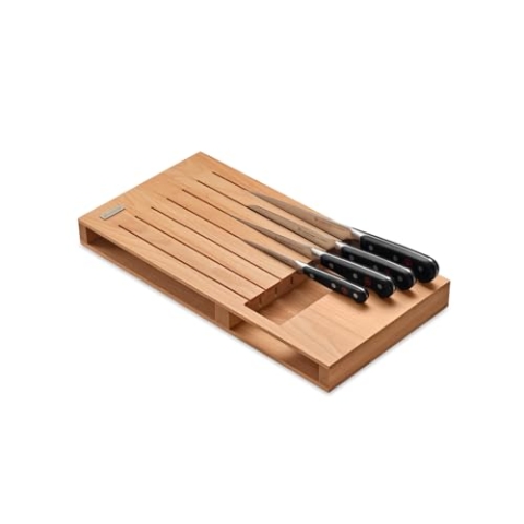 WÜSTHOF Schubladeneinsatz Buchenholz für 7 Messer, 43,0 x 22,3 x 4,4 cm