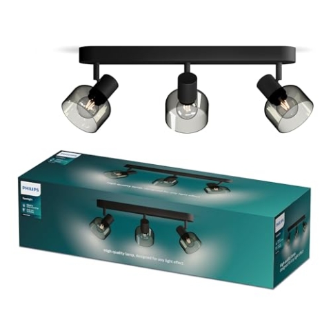 Philips Sleet LED 3er Spotleuchte, E14 Lampe nicht enthalten, Schwarz, IP20