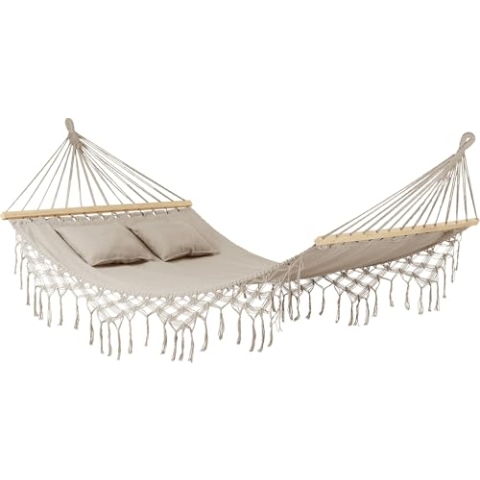 Outtec® Hängematte - 200x150 cm, bis 220kg - Boho Hammock für Outdoor, Garten, Balkon - für Kinder und Erwachsene