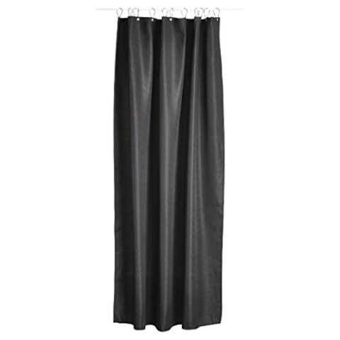 Zone Denmark Lux schwarzem Polyester Duschvorhang-Vorhänge Dusche (einfarbig, Polyester, Schwarz, 2 m, 1800 mm)