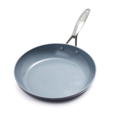 GreenPan Valencia Pro Harteloxierte Gesunde Keramik Antihaft 28 cm Bratpfanne, PFAS-frei, Edelstahl-Griff, Induktion, Spülmaschinenfest, Backofenfest, Grau, Muttertagsgeschenk