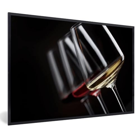 MuchoWow Poster Bilder Wanddeko Deko Wohnzimmer 60x40 cm Weinglas - Wein - Alkohol