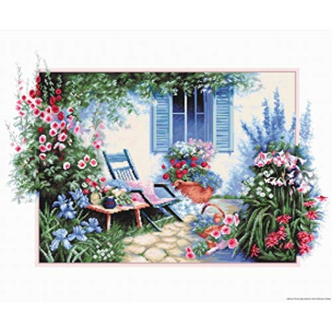 Luca-S B2342 Blumengarten Kreuzstichset, Baumwolle, mehrfarbig, 42x28cm