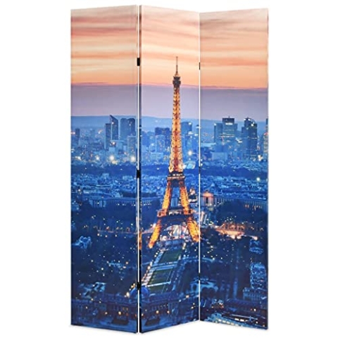 vidaXL Raumteiler klappbar 120x170cm Paris bei Nacht Paravent Spanische Wand