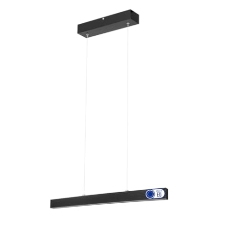 alfalux Lampe LED Hängelampe aus Holz Wohnzimmer Esszimmerlampe Hängeleuchte Pendelleuchte Esstischlampe Küchenlampe Höhenverstellbar 60 cm LED60KB-3K-SCHWARZ