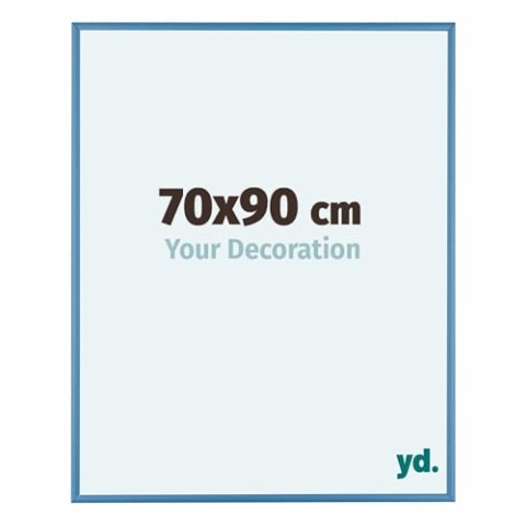 yd. Your Decoration - Bilderrahmen 70x90 cm - Stahl Blau - Bilderrahmen aus Aluminium mit Acrylglas - Antireflex - 70x90 Rahmen - Austin