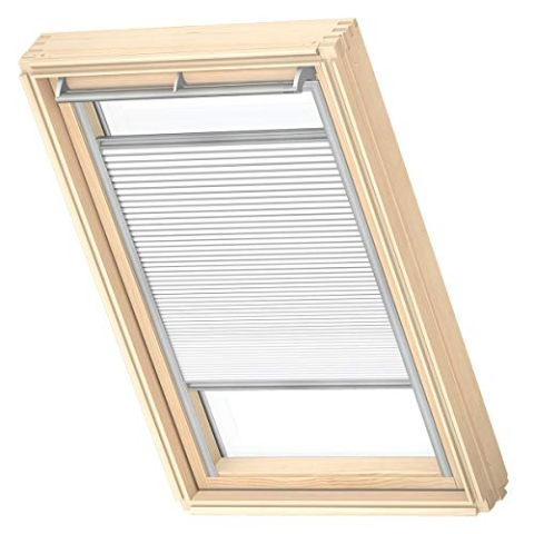 VELUX Original Wabenplissee, MK08, Weiß, mit Grauer Führungsschiene