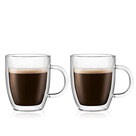 BODUM Bistro Tasse, doppelwandig, 0,3 l, 283.5 g, 2 Stück, Glas, durchsichtig, (1er Pack), 2