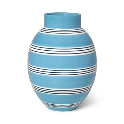 Kähler Vase H30 cm Omaggio Nuovo Neu interpretiertes Design Streifen, blau